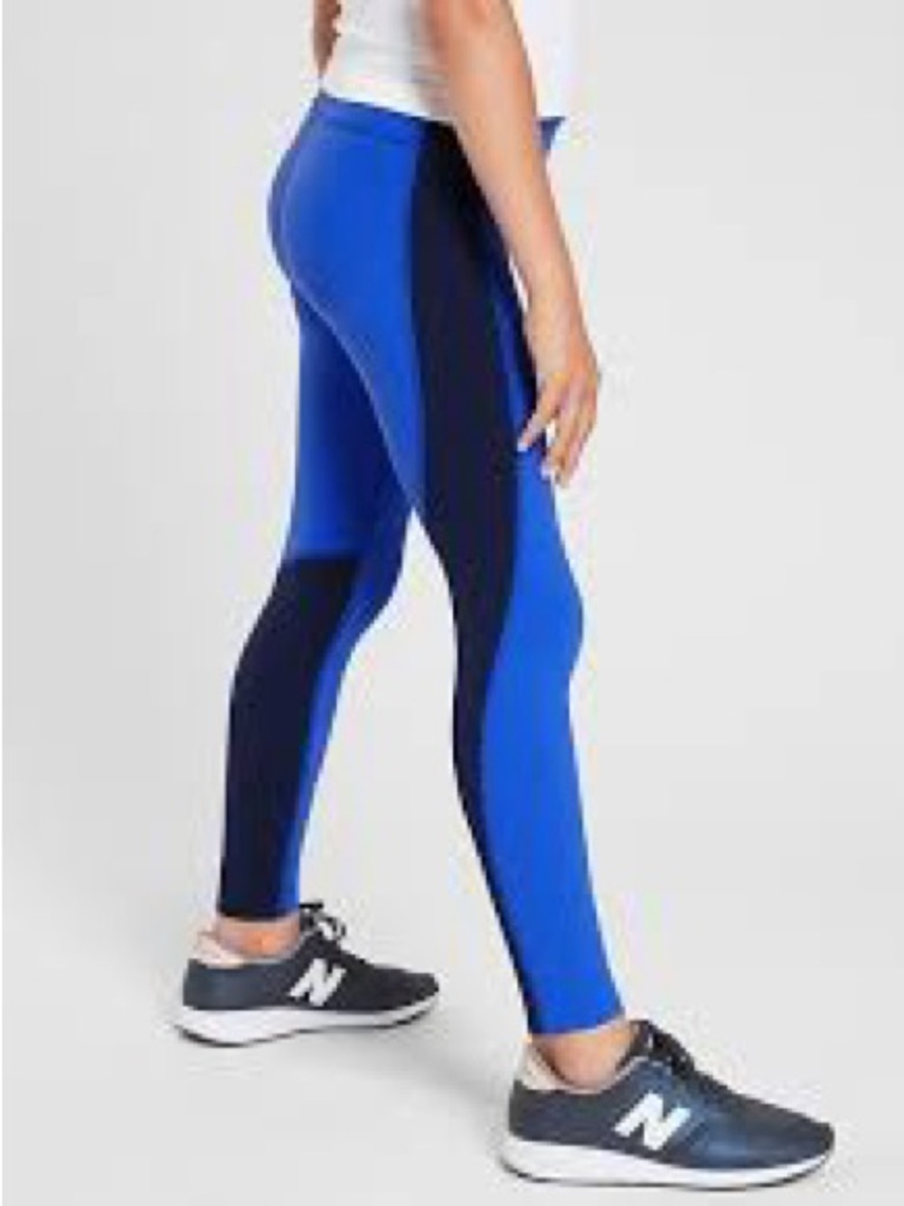 Athleta Royal and Navy Colorblock High-Waist Leggings